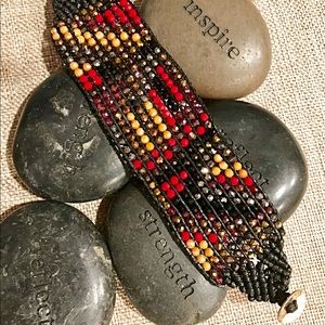 Beaded weave cuff bracelet